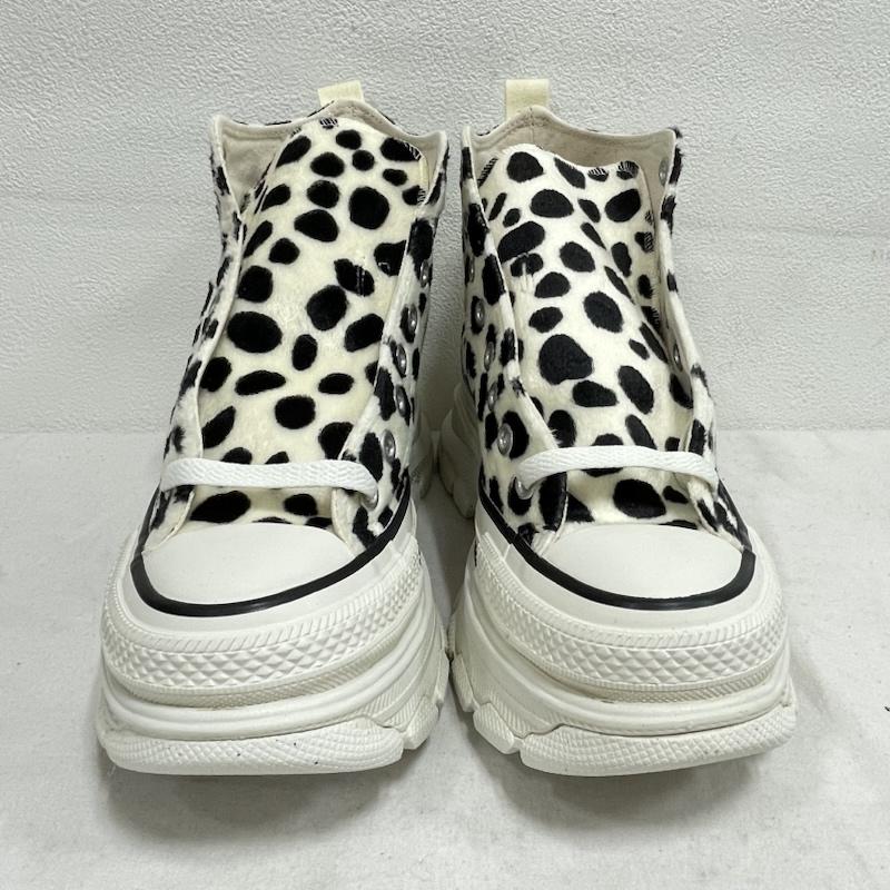 コンバースオールスター Converse All Star スニーカー スニーカー ALLSTAR オールスター TREKWAVE トレックウェーブ ダルメシアン 厚底 ハイカット スニーカー 25.0cm アニマル柄 白 / ホワイト / white X 黒 / ブラック / black レディース USED 古着 中古 50154852