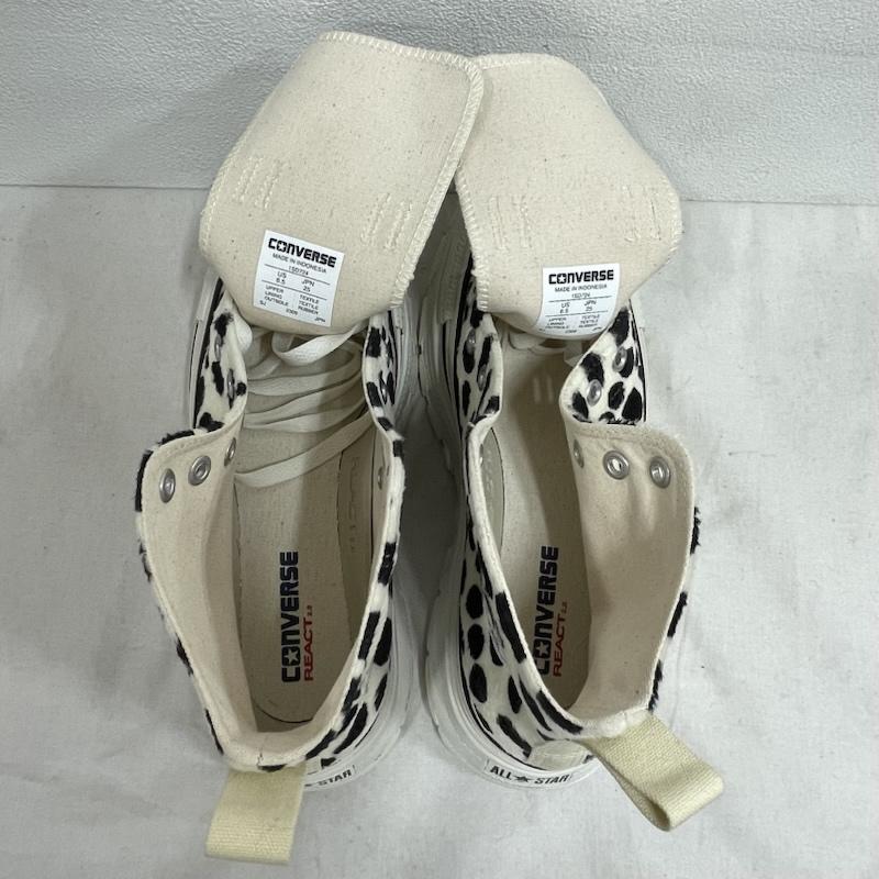 コンバースオールスター Converse All Star スニーカー スニーカー ALLSTAR オールスター TREKWAVE トレックウェーブ ダルメシアン 厚底 ハイカット スニーカー 25.0cm アニマル柄 白 / ホワイト / white X 黒 / ブラック / black レディース USED 古着 中古 50154852