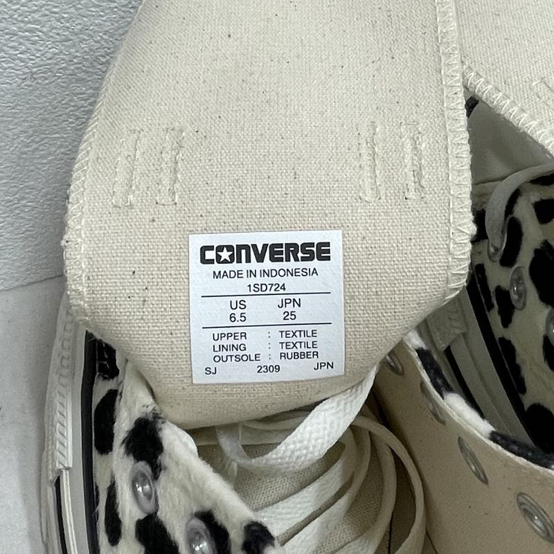 コンバースオールスター Converse All Star スニーカー スニーカー ALLSTAR オールスター TREKWAVE トレックウェーブ ダルメシアン 厚底 ハイカット スニーカー 25.0cm アニマル柄 白 / ホワイト / white X 黒 / ブラック / black レディース USED 古着 中古 50154852