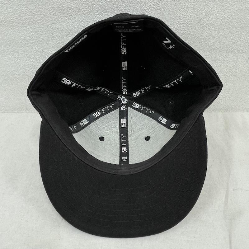 ニューエラ NEW ERA 帽子 キャップ THRASHER スラッシャー コラボ ロゴ 59FIFTY ベースボール キャップ 刺繍 7 1/2 59.6cm - ロゴ、文字 X 刺繍 黒 / ブラック / black X 赤 / レッド / red X 白 / ホワイト / white メンズ USED 古着 中古 50154853
