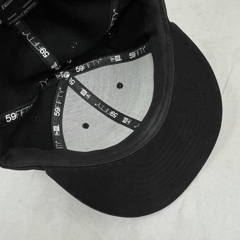 ニューエラ NEW ERA 帽子 キャップ THRASHER スラッシャー コラボ ロゴ 59FIFTY ベースボール キャップ 刺繍 7 1/2 59.6cm - ロゴ、文字 X 刺繍 黒 / ブラック / black X 赤 / レッド / red X 白 / ホワイト / white メンズ USED 古着 中古 50154853