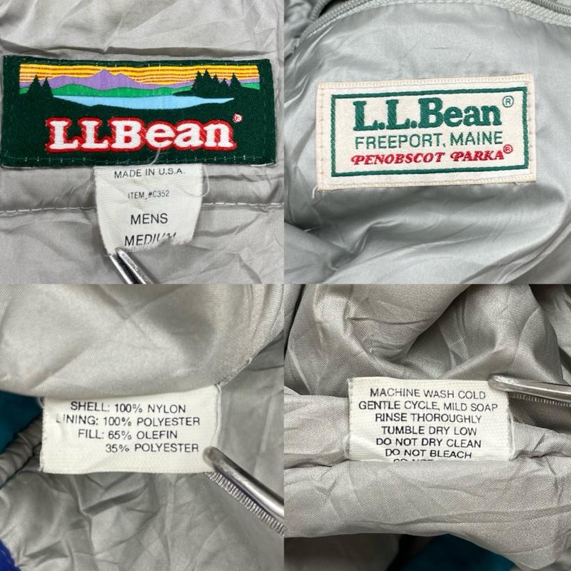 エルエルビーン L.L.Bean ジャケット、上着 ジャンパー、ブルゾン USA製 ペノブスコット パーカ ナイロン ジャケット ヴィンテージ ジップアップ 中綿 山タグ M 無地 青 / ブルー / blue X 緑 / グリーン / green メンズ USED 古着 中古 50154877