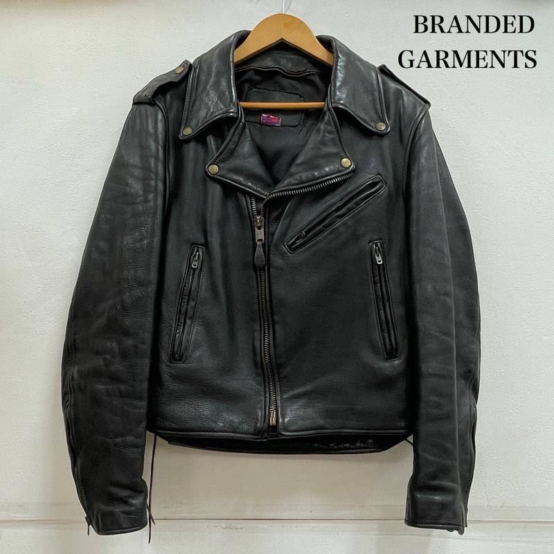 ブランデッドガーメンツ BRANDEDGARMENTS ジャケット、上着 レザージャケット ダブル ライダース レザー ジャケット USA製 革ジャン ヴィンテージ 38 無地 黒 / ブラック / black メンズ USED 古着 中古 50154880