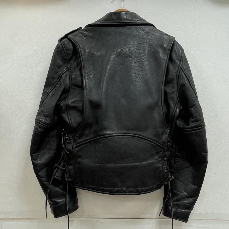 ブランデッドガーメンツ BRANDEDGARMENTS ジャケット、上着 レザージャケット ダブル ライダース レザー ジャケット USA製 革ジャン ヴィンテージ 38 無地 黒 / ブラック / black メンズ USED 古着 中古 50154880