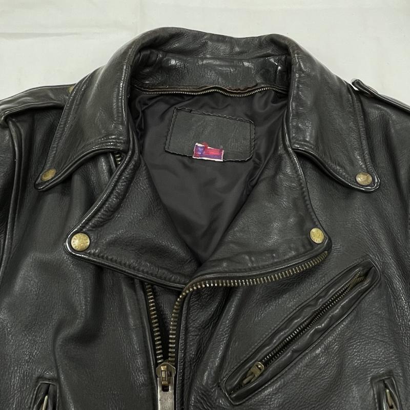 ブランデッドガーメンツ BRANDEDGARMENTS ジャケット、上着 レザージャケット ダブル ライダース レザー ジャケット USA製 革ジャン ヴィンテージ 38 無地 黒 / ブラック / black メンズ USED 古着 中古 50154880