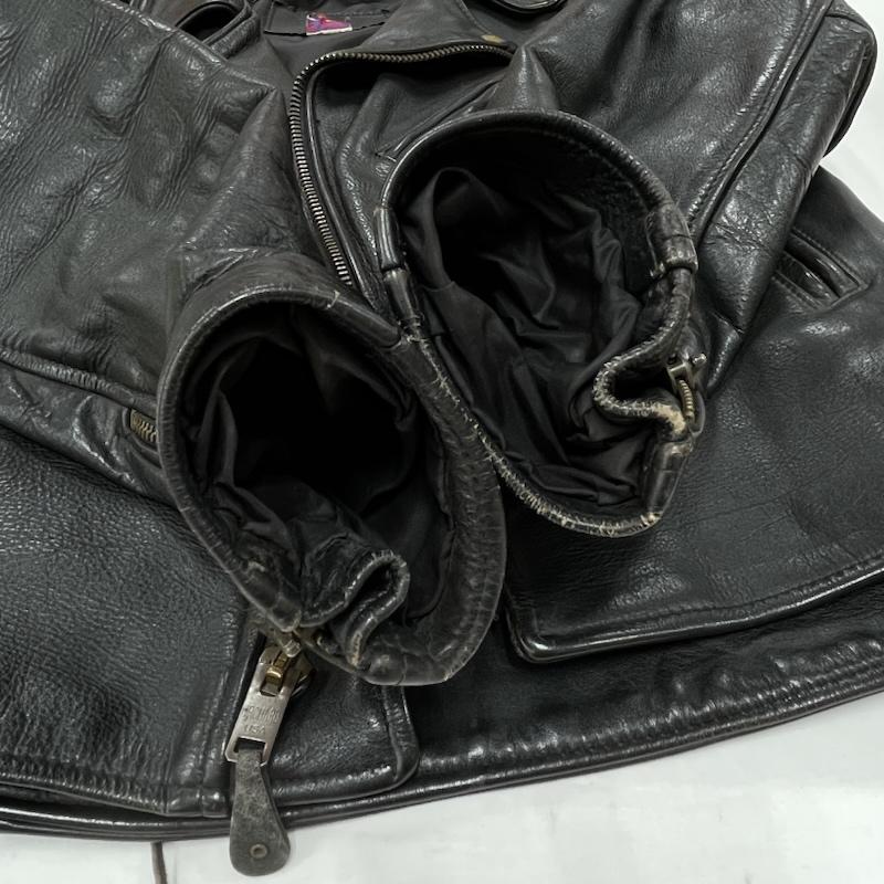 ブランデッドガーメンツ BRANDEDGARMENTS ジャケット、上着 レザージャケット ダブル ライダース レザー ジャケット USA製 革ジャン ヴィンテージ 38 無地 黒 / ブラック / black メンズ USED 古着 中古 50154880