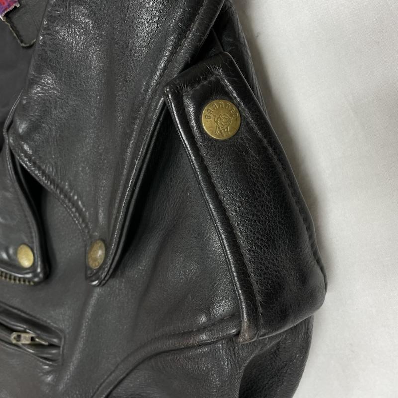 ブランデッドガーメンツ BRANDEDGARMENTS ジャケット、上着 レザージャケット ダブル ライダース レザー ジャケット USA製 革ジャン ヴィンテージ 38 無地 黒 / ブラック / black メンズ USED 古着 中古 50154880