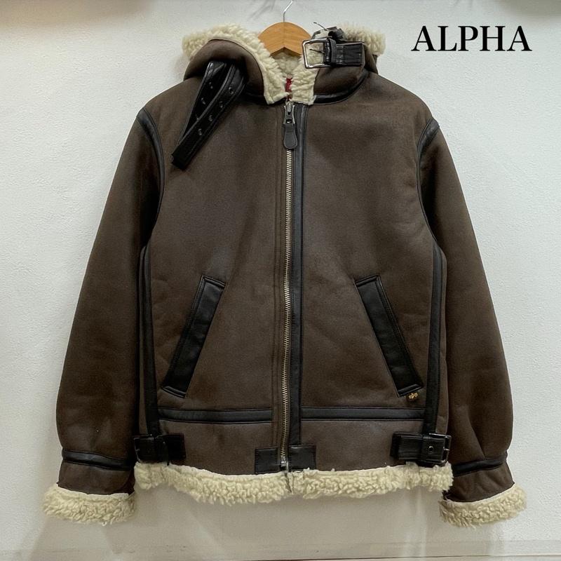 アルファ ALPHA ジャケット、上着 ジャンパー、ブルゾン フェイク ムートン ジャケット ボア ジップアップ ブルゾン フルジップ ベルト S 無地 茶 / ブラウン / brown メンズ USED 古着 中古 50154882