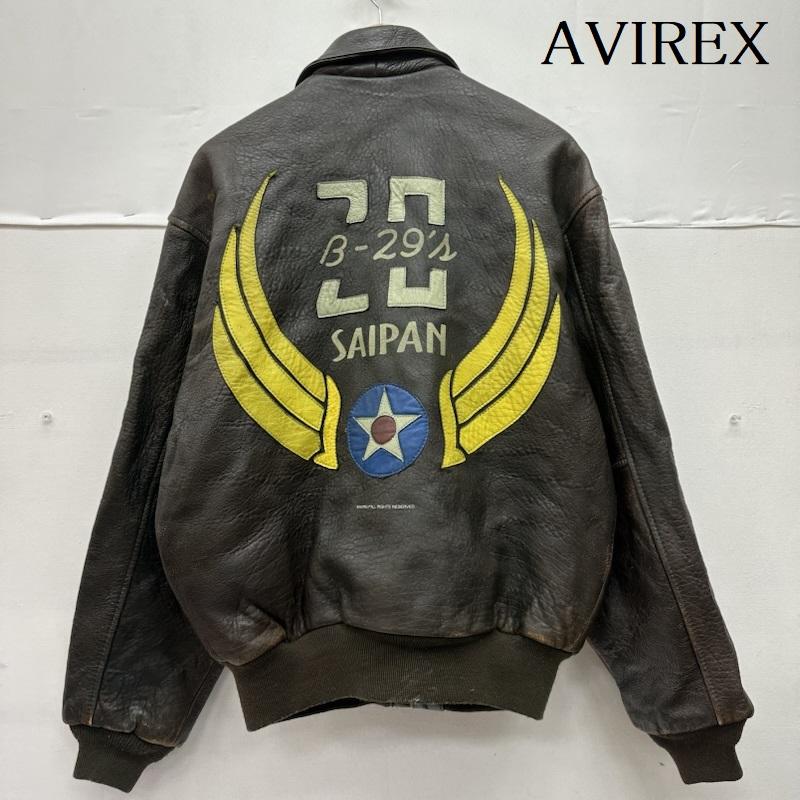 アヴィレックス AVIREX ジャケット、上着 フライトジャケット A-2 フライト レザー ジャケット B-29 S 茶 / ブラウン / brown メンズ USED 古着 中古 50154888
