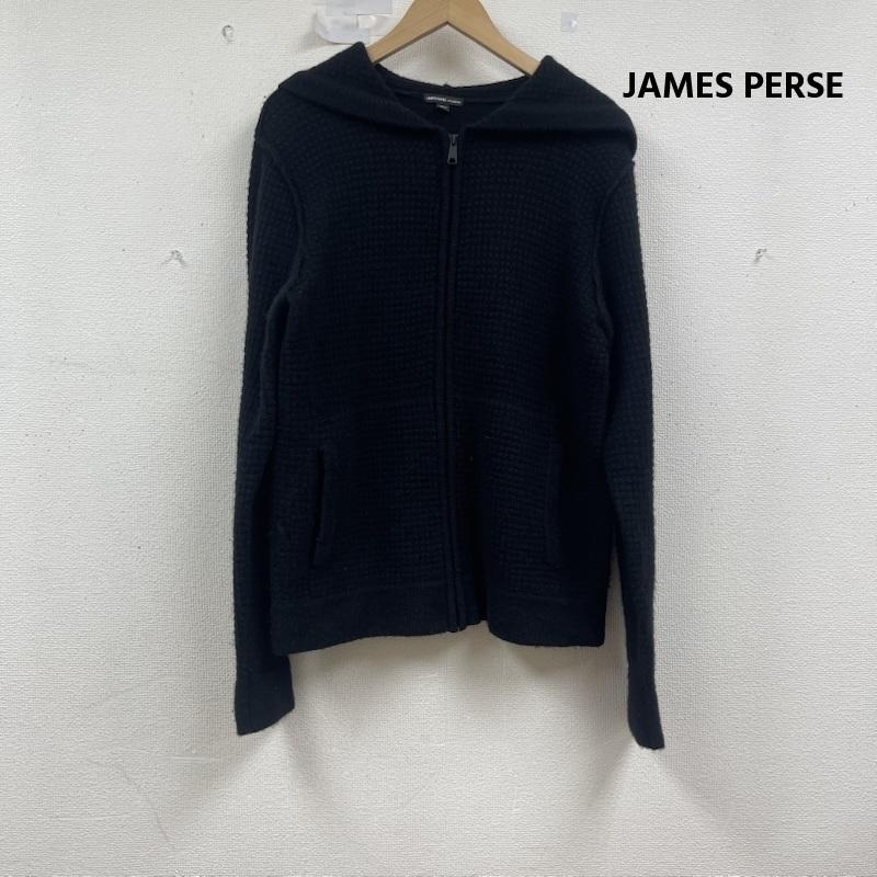 ジェームスパース JAMES PERSE パーカー 長袖 カーディガン ウール サーマル ジップ アップ フーディー 0 黒 / ブラック / black メンズ USED 古着 中古 50154894