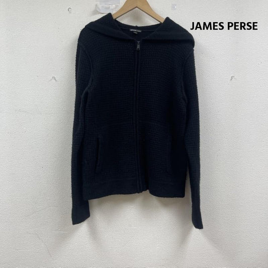 ジェームスパース JAMES PERSE パーカー 長袖 カーディガン ウール サーマル ジップ アップ フーディー 0 黒 / ブラック / black メンズ USED 古着 中古 50154894