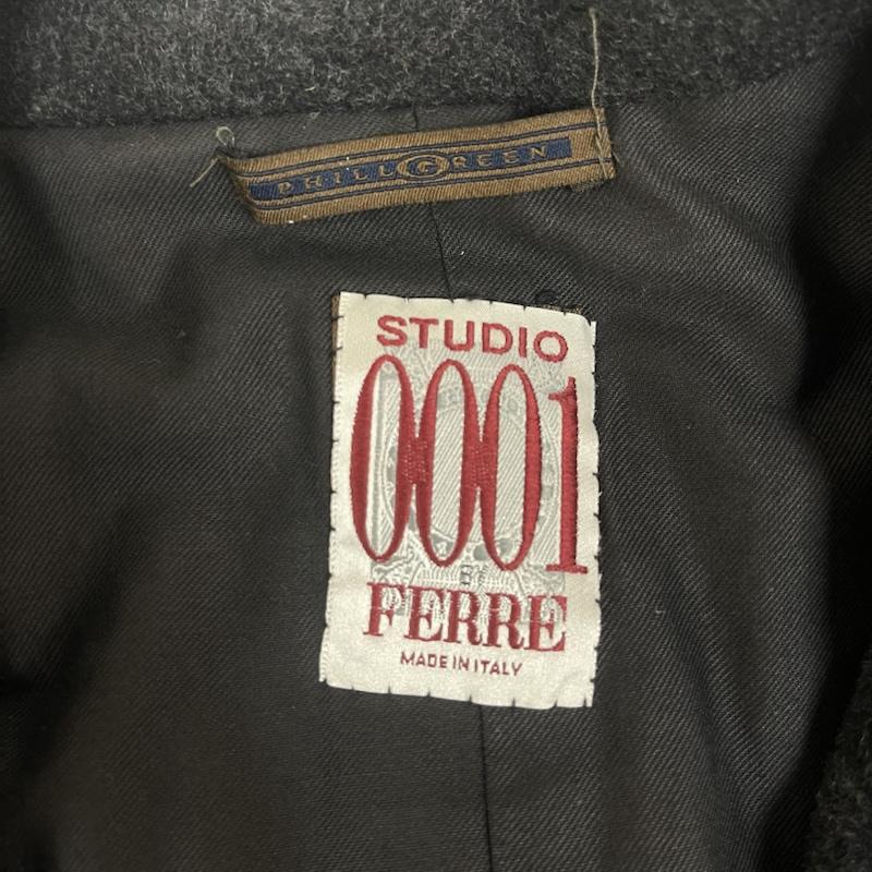 古着 USED コート コート一般 STUDIO 0001 By FERRE archive ロング コート ダークグレー / ダークグレー / メンズ USED 古着 中古 50154897