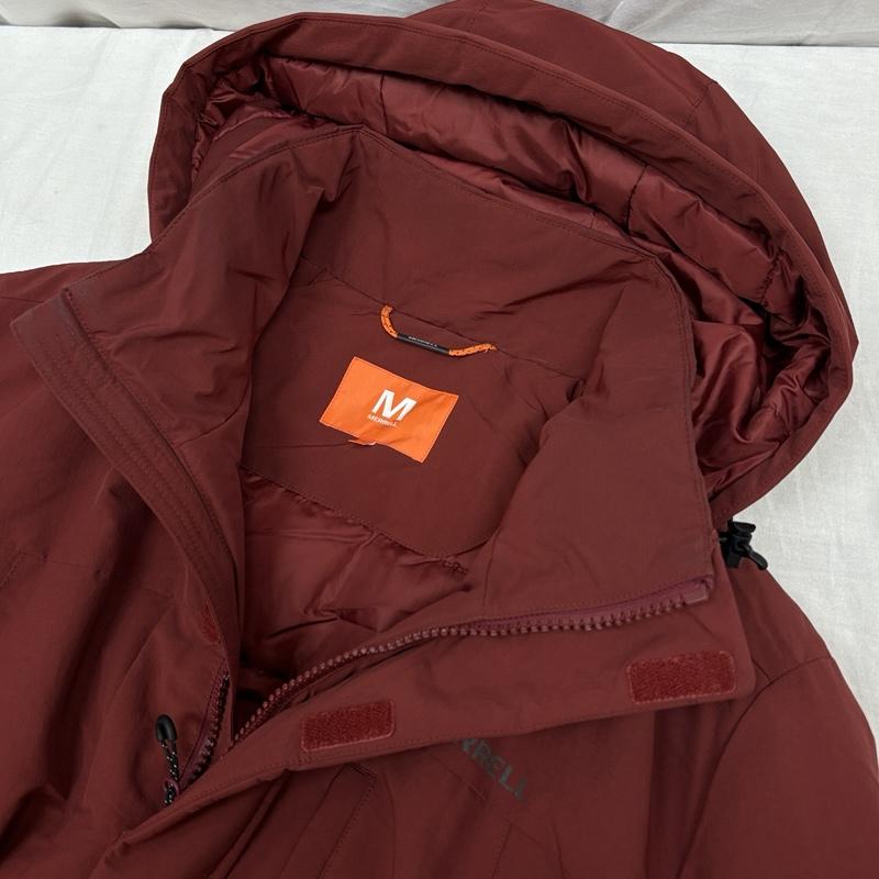 メレル MERRELL ジャケット、上着 ジャンパー、ブルゾン プリマロフト 中綿 ロング丈 ナイロン コート ジャケット フード取り外し可能 MLM2D4JK1133 M えんじ / ワインレッド / dark red メンズ USED 古着 中古 50154915