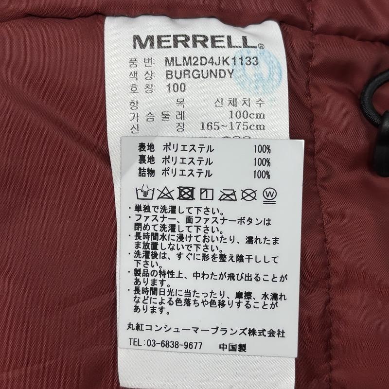 メレル MERRELL ジャケット、上着 ジャンパー、ブルゾン プリマロフト 中綿 ロング丈 ナイロン コート ジャケット フード取り外し可能 MLM2D4JK1133 M えんじ / ワインレッド / dark red メンズ USED 古着 中古 50154915