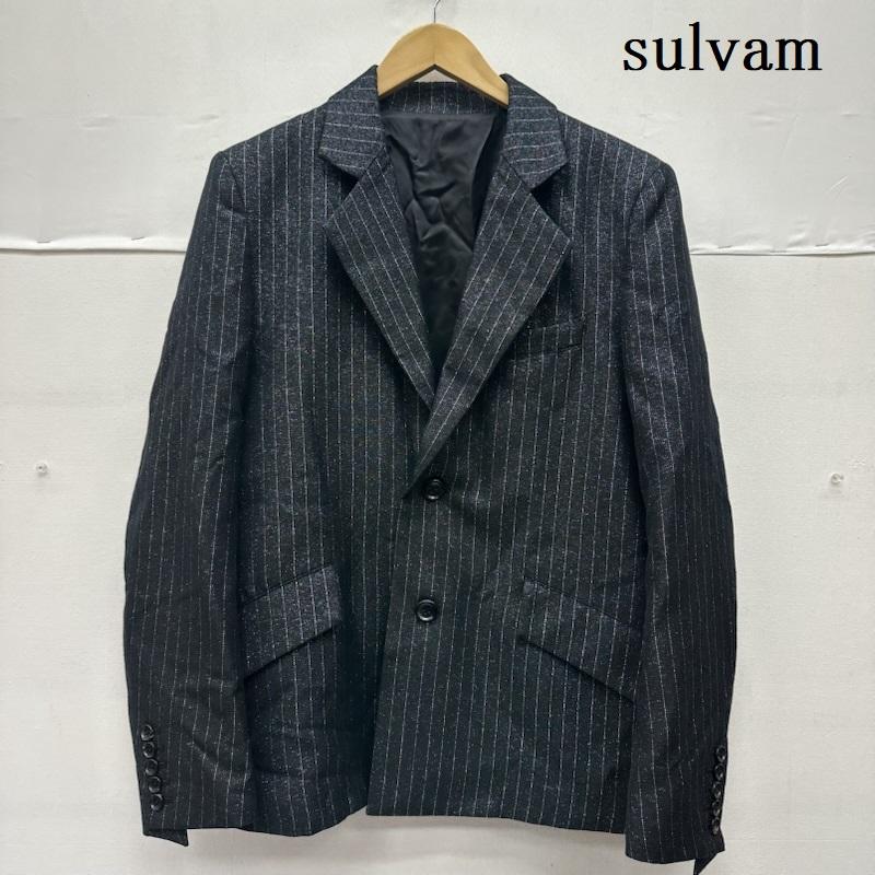 サルバム sulvam ジャケット、上着 ジャケット、ブレザー ラメ ストライプ テーラード ジャケット S0-J03-110 S 黒 / ブラック / black メンズ USED 古着 中古 50154923