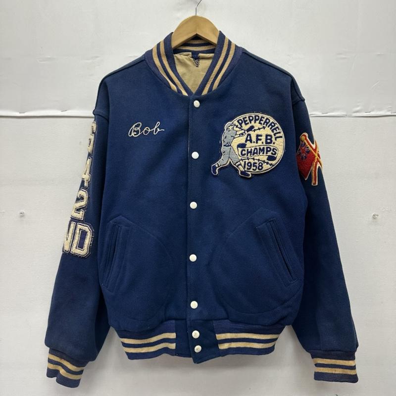 古着 USED ジャケット、上着 ジャンパー、ブルゾン 50s PEPPERRELL A.F.B ワッペン スタジャン - 青 / ブルー / blue メンズ USED 古着 中古 50154924