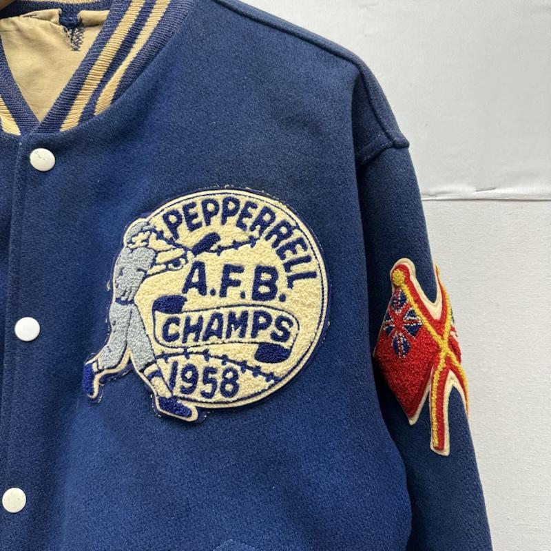古着 USED ジャケット、上着 ジャンパー、ブルゾン 50s PEPPERRELL A.F.B ワッペン スタジャン - 青 / ブルー / blue メンズ USED 古着 中古 50154924