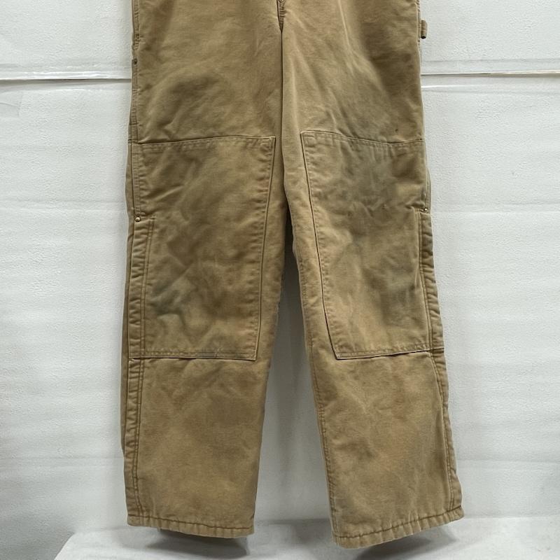 カーハート Carhartt サロペット・オーバーオール サロペット、オーバーオール ダック オーバーオール ダブルニー USA製 エイジング ヴィンテージ キルティング 裏地 38 ワンポイント X ロゴ、文字 ベージュ / ベージュ / beige X 茶 / ブラウン / brown メンズ USED 古着 中古 50154927