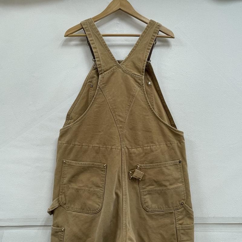 カーハート Carhartt サロペット・オーバーオール サロペット、オーバーオール ダック オーバーオール ダブルニー USA製 エイジング ヴィンテージ キルティング 裏地 38 ワンポイント X ロゴ、文字 ベージュ / ベージュ / beige X 茶 / ブラウン / brown メンズ USED 古着 中古 50154927