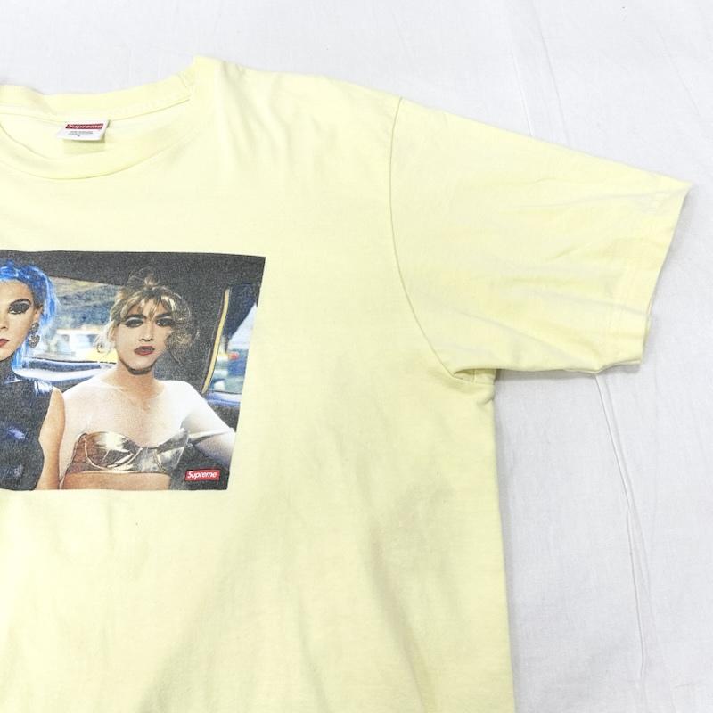シュプリーム Supreme Tシャツ 半袖 18SS nan goldin misty and jimmy paulette in a taxi nyc tee yellow L L プリント 黄 / イエロー / yellow メンズ USED 古着 中古 50154929