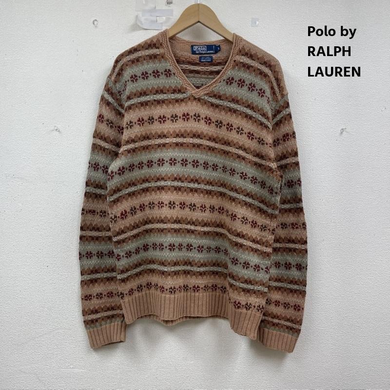 ポロバイラルフローレン Polo by RALPH LAUREN ニット、セーター 長袖 HAND KNIT ニット セーター リネン KR-RL-NA3641 L 茶 / ブラウン / brown メンズ USED 古着 中古 50154949