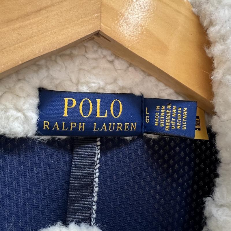 ポロラルフローレン POLO RALPH LAUREN ジャケット、上着 ジャンパー、ブルゾン パイル フリース ハイブリッド ジャケット ボア 現行 QRタグ L 白 / ホワイト / white メンズ USED 古着 中古 50154961