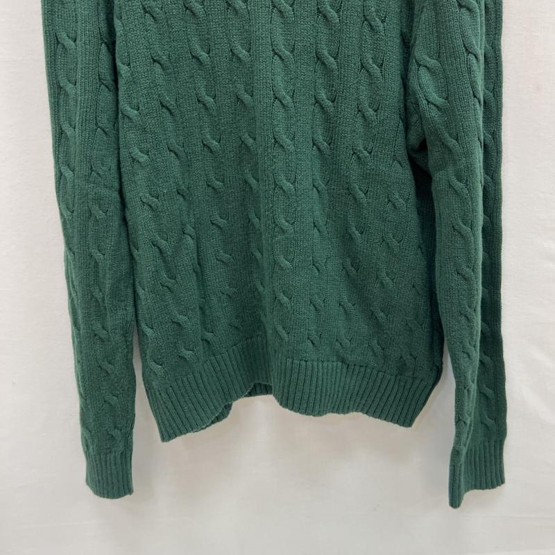 ポロラルフローレン POLO RALPH LAUREN ニット、セーター 長袖 ポニー刺繍 コットン ケーブル ニット L 緑 / グリーン / green メンズ USED 古着 中古 50154965