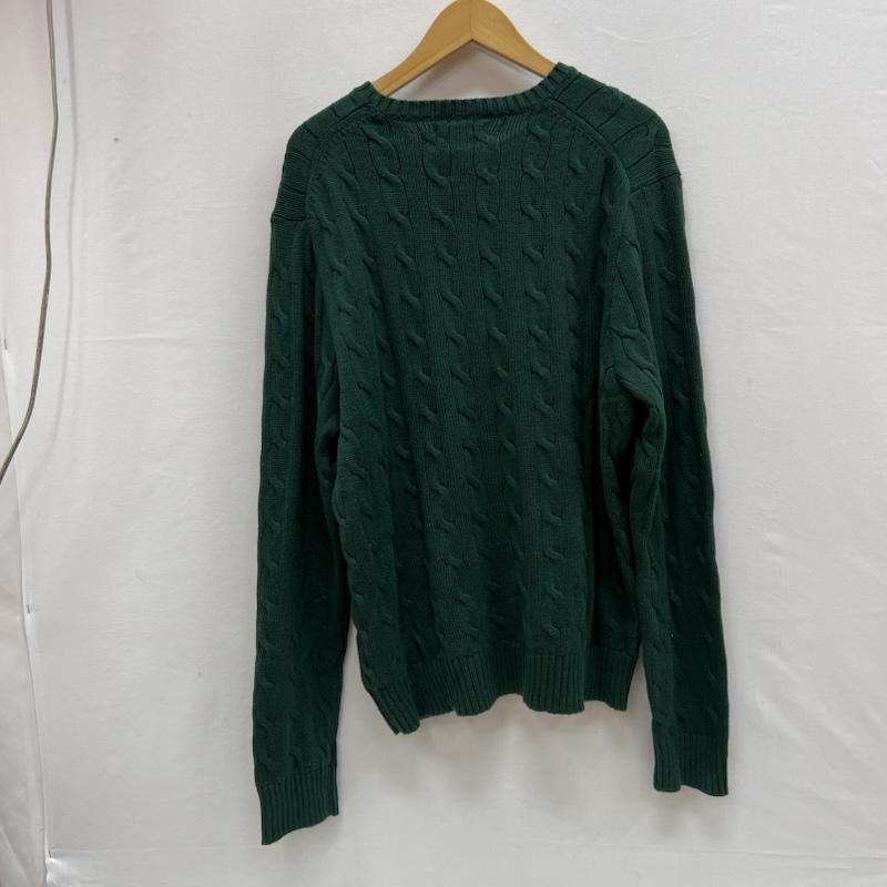ポロラルフローレン POLO RALPH LAUREN ニット、セーター 長袖 ポニー刺繍 コットン ケーブル ニット L 緑 / グリーン / green メンズ USED 古着 中古 50154965