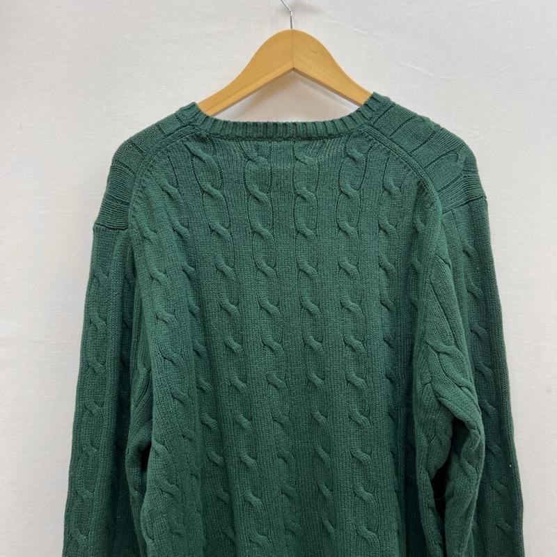 ポロラルフローレン POLO RALPH LAUREN ニット、セーター 長袖 ポニー刺繍 コットン ケーブル ニット L 緑 / グリーン / green メンズ USED 古着 中古 50154965