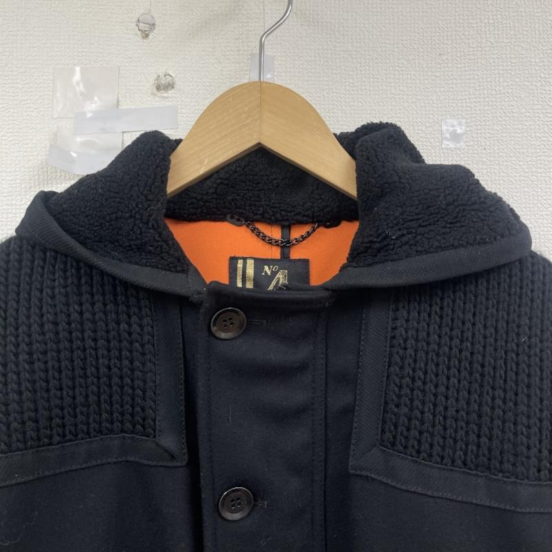 古着 USED コート コート一般 ハイブリッド デザイン ニット 切替 ミリタリー コート 黒 / ブラック / black メンズ USED 古着 中古 50154982