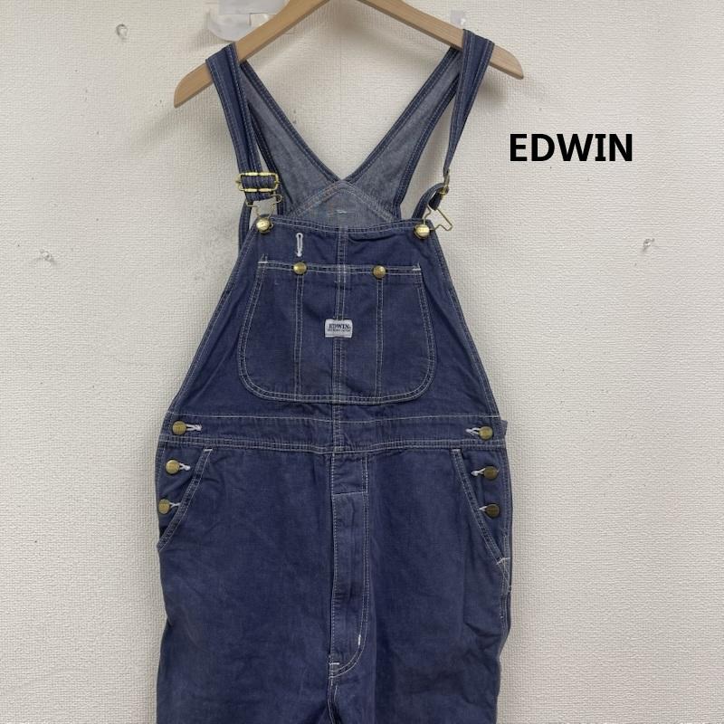 エドウィン EDWIN サロペット・オーバーオール サロペット、オーバーオール コントラスト ステッチ デニム オーバーオール 4034 L インディゴ / インディゴ / Indigo メンズ USED 古着 中古 50154998