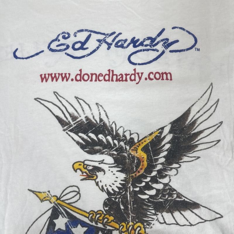 エドハーディー Ed Hardy Tシャツ 半袖 USA製 Ed Hardy 半袖 イーグル プリント Tシャツ 白 / ホワイト / white メンズ USED 古着 中古 50155004