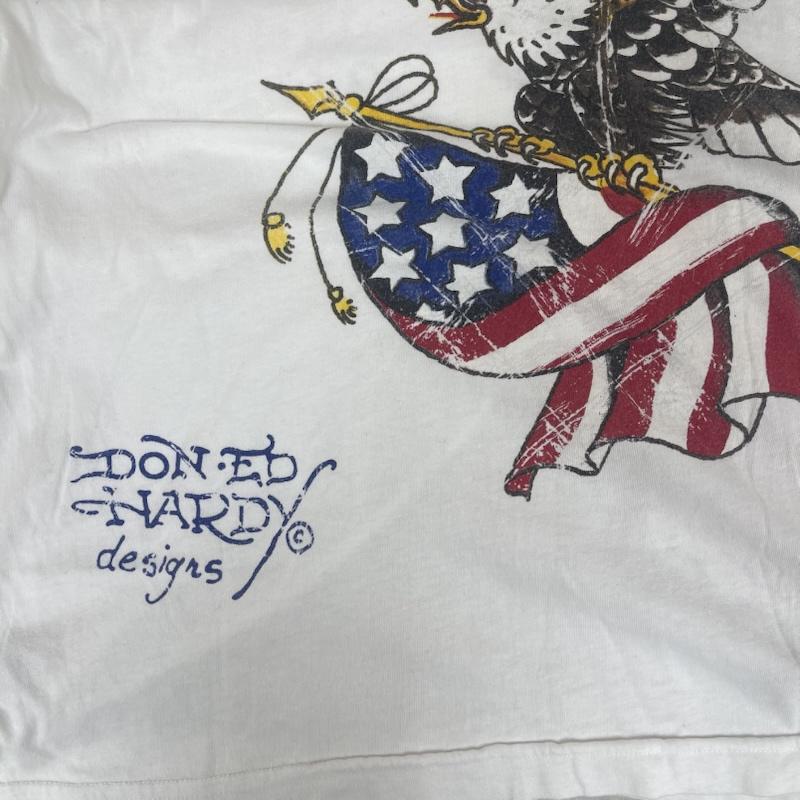 エドハーディー Ed Hardy Tシャツ 半袖 USA製 Ed Hardy 半袖 イーグル プリント Tシャツ 白 / ホワイト / white メンズ USED 古着 中古 50155004