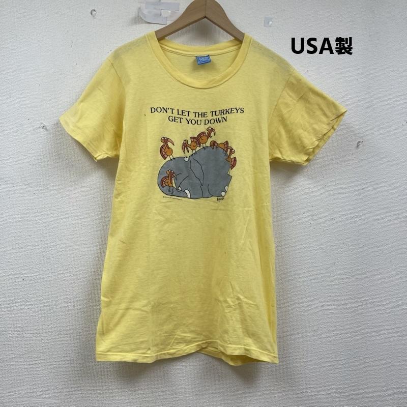 古着 USED Tシャツ 半袖 USA製 70s アニマル プリント Tシャツ L 黄 / イエロー / yellow メンズ USED 古着 中古 50155010