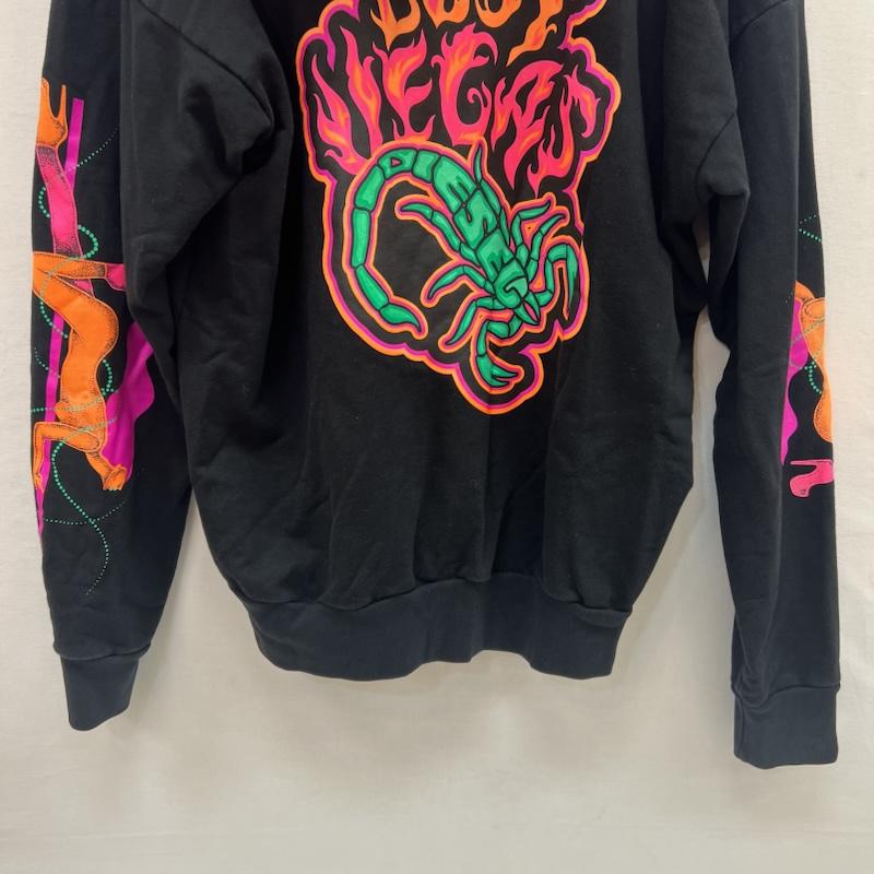 ディーゼル DIESEL パーカー 長袖 スコーピオン スウェット パーカー M 黒 / ブラック / black メンズ USED 古着 中古 50155024