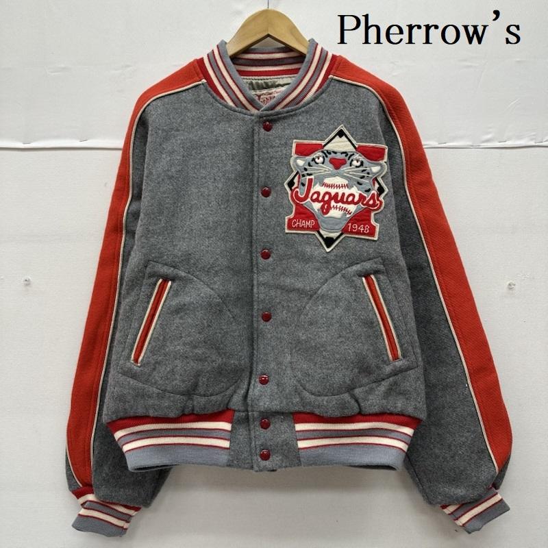 フェローズ Pherrow s ジャケット、上着 ジャンパー、ブルゾン Jaguars Champ 1948 スタジャン L 灰 / グレー / gray メンズ USED 古着 中古 50155047