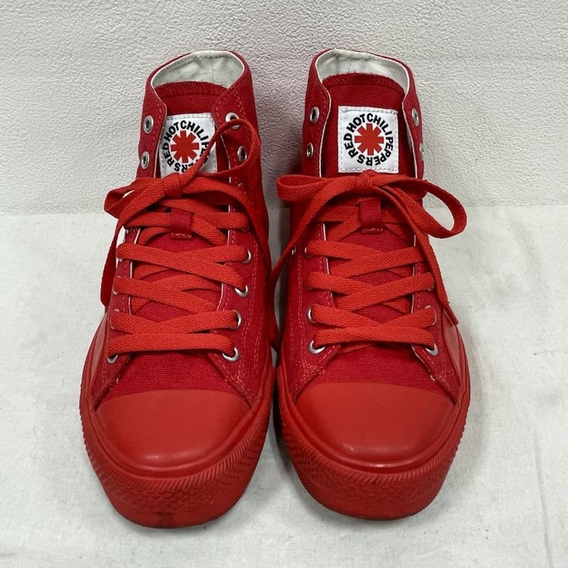ヴィジョン ストリート ウェア VISION STREET WEAR スニーカー スニーカー RED HOT CHILI PEPPERS レッドホットチリペッパーズ キャンバス ハイ スニーカー ロゴ プリント 23.5cm ロゴ、文字 X プリント 赤 / レッド / red X 白 / ホワイト / white X 黒 / ブラック / black レディース USED 古着 中古 50155048