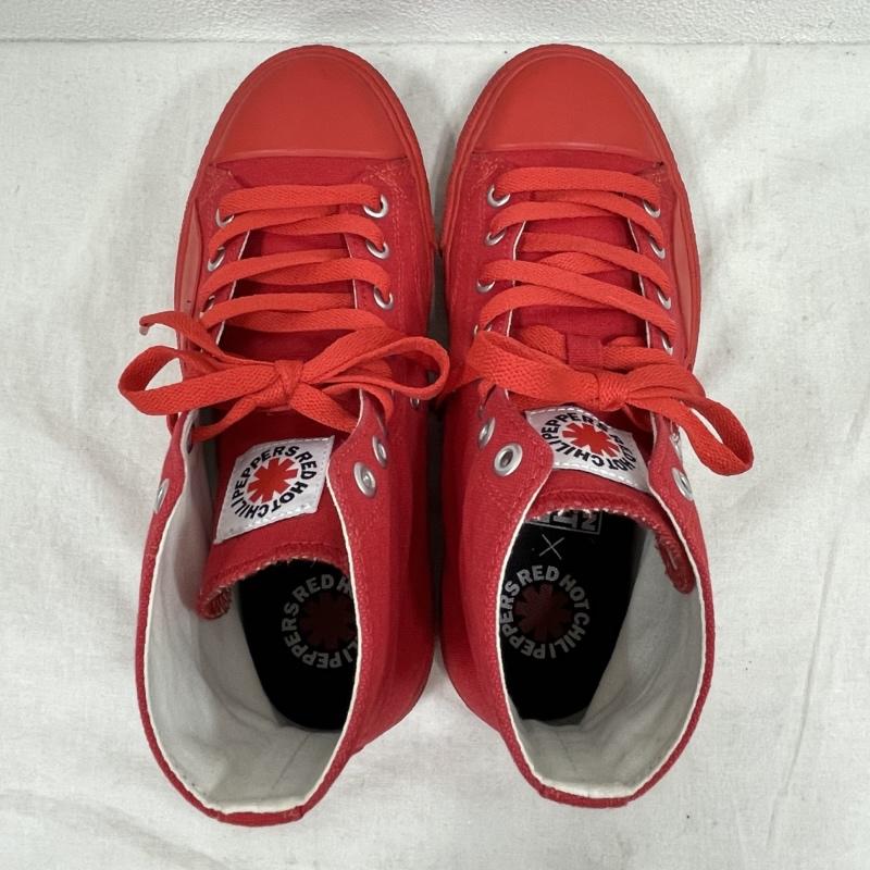 ヴィジョン ストリート ウェア VISION STREET WEAR スニーカー スニーカー RED HOT CHILI PEPPERS レッドホットチリペッパーズ キャンバス ハイ スニーカー ロゴ プリント 23.5cm ロゴ、文字 X プリント 赤 / レッド / red X 白 / ホワイト / white X 黒 / ブラック / black レディース USED 古着 中古 50155048
