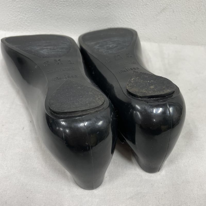 ヴィヴィアンウエストウッド Vivienne Westwood パンプス パンプス Melissa メリッサ フラットシューズ オーブ ラバー レイン 23.5cm ロゴ、文字 黒 / ブラック / black レディース USED 古着 中古 50155052