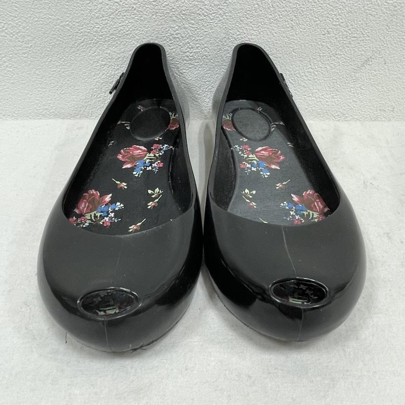 ヴィヴィアンウエストウッド Vivienne Westwood パンプス パンプス Melissa メリッサ フラットシューズ オーブ ラバー レイン 23.5cm ロゴ、文字 黒 / ブラック / black レディース USED 古着 中古 50155052