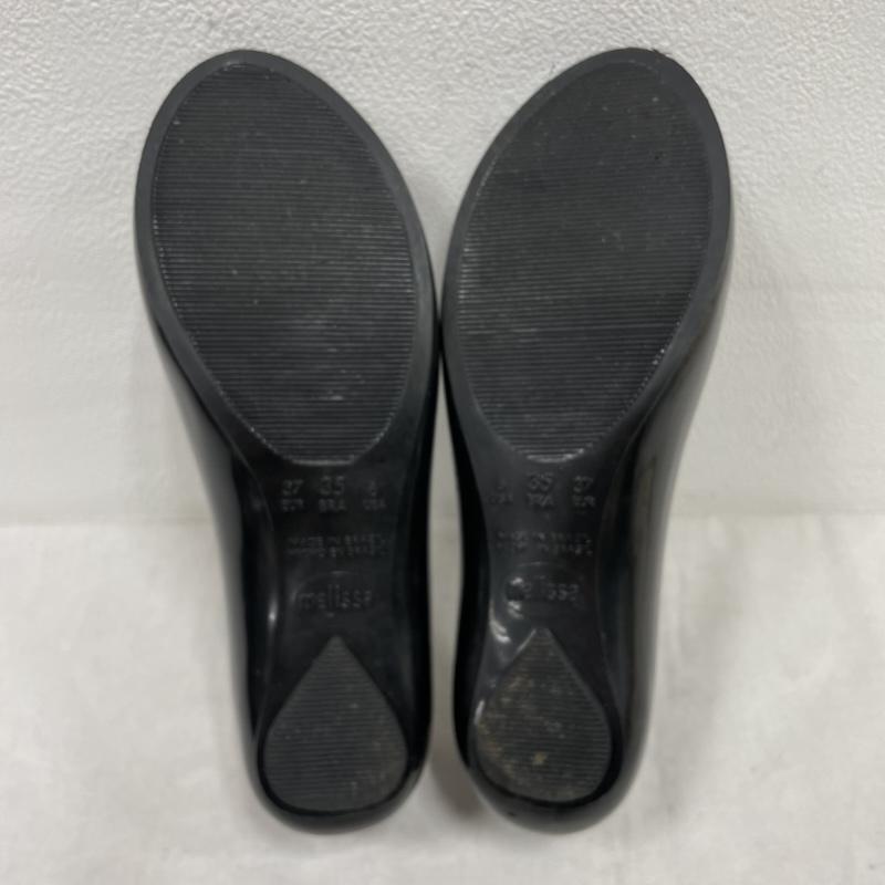ヴィヴィアンウエストウッド Vivienne Westwood パンプス パンプス Melissa メリッサ フラットシューズ オーブ ラバー レイン 23.5cm ロゴ、文字 黒 / ブラック / black レディース USED 古着 中古 50155052