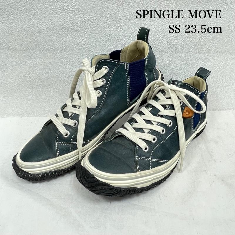 スピングルムーブ SPINGLE MOVE スニーカー スニーカー サイドゴア スニーカー カンガルー レザー SS 23.5cm ミドルカット - 無地 紺 / ネイビー / navy X 白 / ホワイト / white レディース USED 古着 中古 50155060