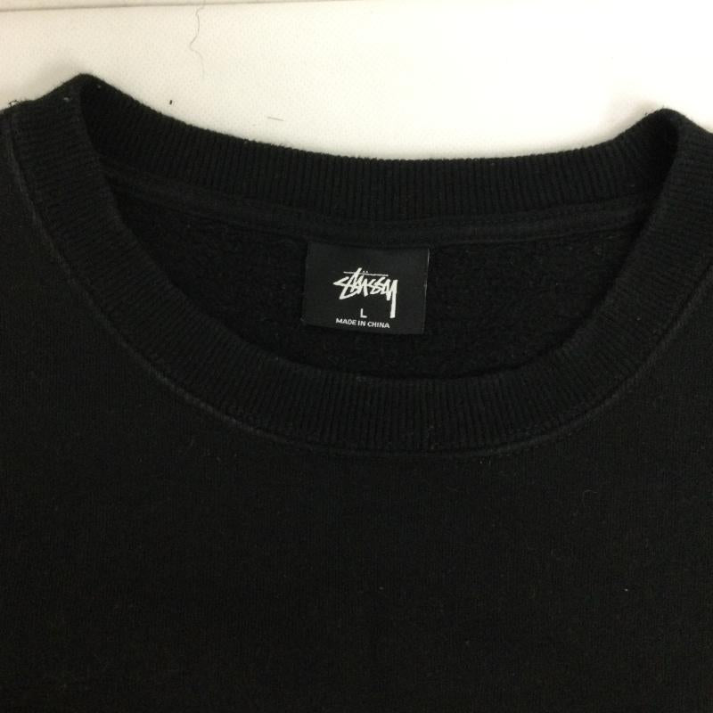 ステューシー STUSSY トレーナー 長袖 ステューシー Stussy アーチロゴ刺繍 クルーネックスウェット L ロゴ、文字 黒 / ブラック / black メンズ USED 古着 中古 50155096