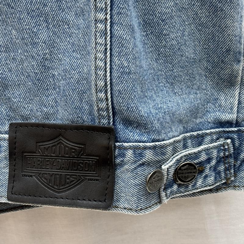 ハーレーダビッドソン Harley-Davidson ジャケット、上着 ジャンパー、ブルゾン カナダ製 デニム トラッカー ベスト ジャケット ノースリーブ M メンズ USED 古着 中古 50155101