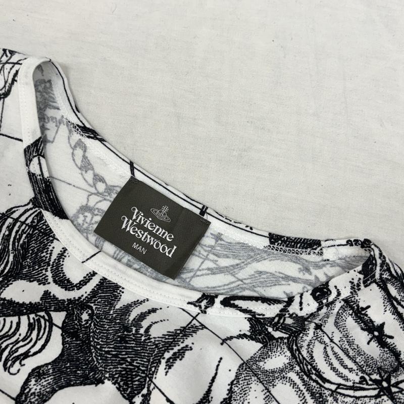 ヴィヴィアンウエストウッドマン Vivienne Westwood MAN Tシャツ 半袖 CONSTELLATION 星座 オーブ 総柄 オーバーサイズ Tシャツ VW-LP-76036 FREE 白 / ホワイト / white X 黒 / ブラック / black メンズ USED 古着 中古 50155106