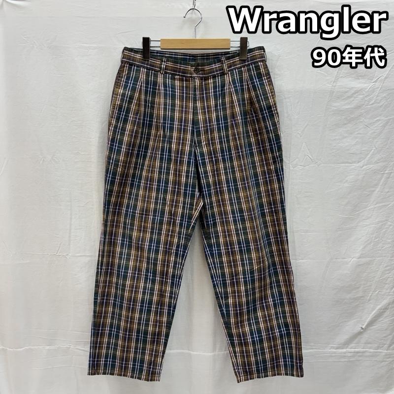 ラングラー Wrangler ボトムス ボトムス 90年代 ビンテージ 日本製 CASEY JONES チェック 2タック トラウザー パンツ 90s VINTAGE 34インチ チェック メンズ USED 古着 中古 50155117