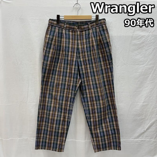 ラングラー Wrangler ボトムス ボトムス 90年代 ビンテージ 日本製 CASEY JONES チェック 2タック トラウザー パンツ 90s VINTAGE 34インチ チェック メンズ USED 古着 中古 50155117