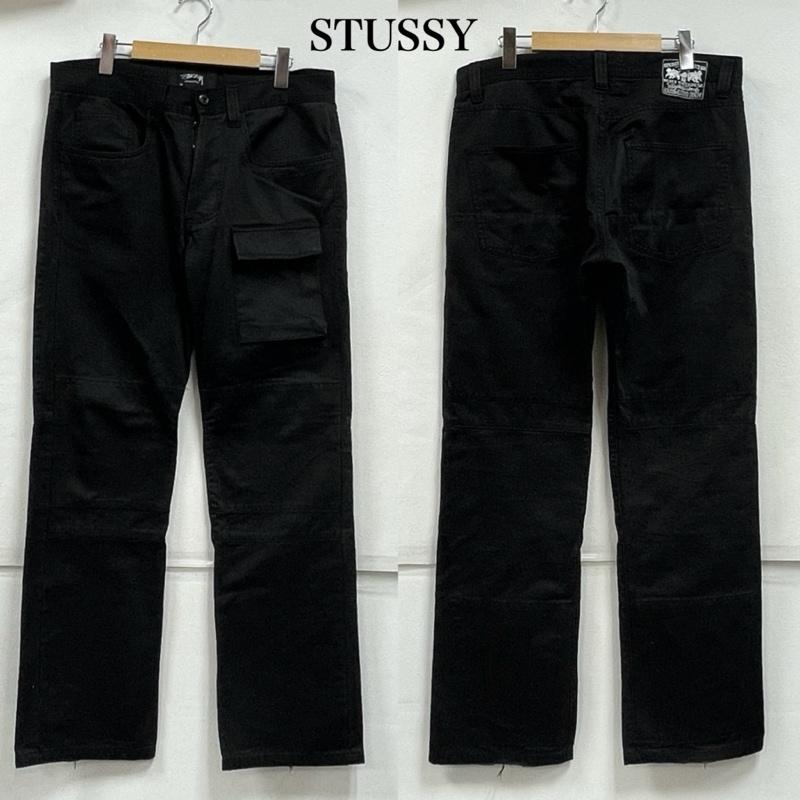 ステューシー STUSSY パンツ ワークパンツ、ペインターパンツ old オールド カーゴパンツ ボタンフライ ダブルニー ペインター ストレート ワーク 34 無地 黒 / ブラック / black メンズ USED 古着 中古 50155127