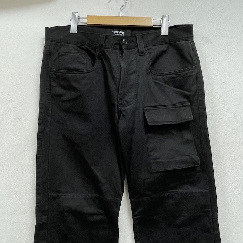 ステューシー STUSSY パンツ ワークパンツ、ペインターパンツ old オールド カーゴパンツ ボタンフライ ダブルニー ペインター ストレート ワーク 34 無地 黒 / ブラック / black メンズ USED 古着 中古 50155127