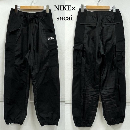 サカイ Sacai ボトムス ボトムス 22AW NIKE コラボ AS UNRG Pant ナイロン パンツ トラック ロゴ カーゴ ベルト S 無地 X ワンポイント X ロゴ、文字 X プリント 黒 / ブラック / black X 白 / ホワイト / white メンズ USED 古着 中古 50155129